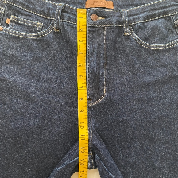 Judy Blue Wide Leg Raw Hem Jeans Dark Wash Size 15/32 - Picture 15 of 16